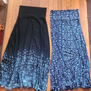 LuLaRoe Black and Blue Maxi Skirt Set
